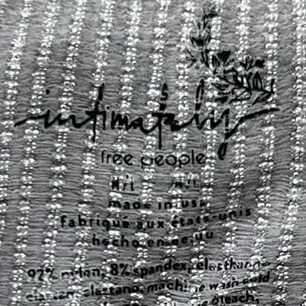 🍒(A261) NEW Free People Intimately Washed Seamless Crop. Washed Gray. Size: M/L - Picture 6 of 7